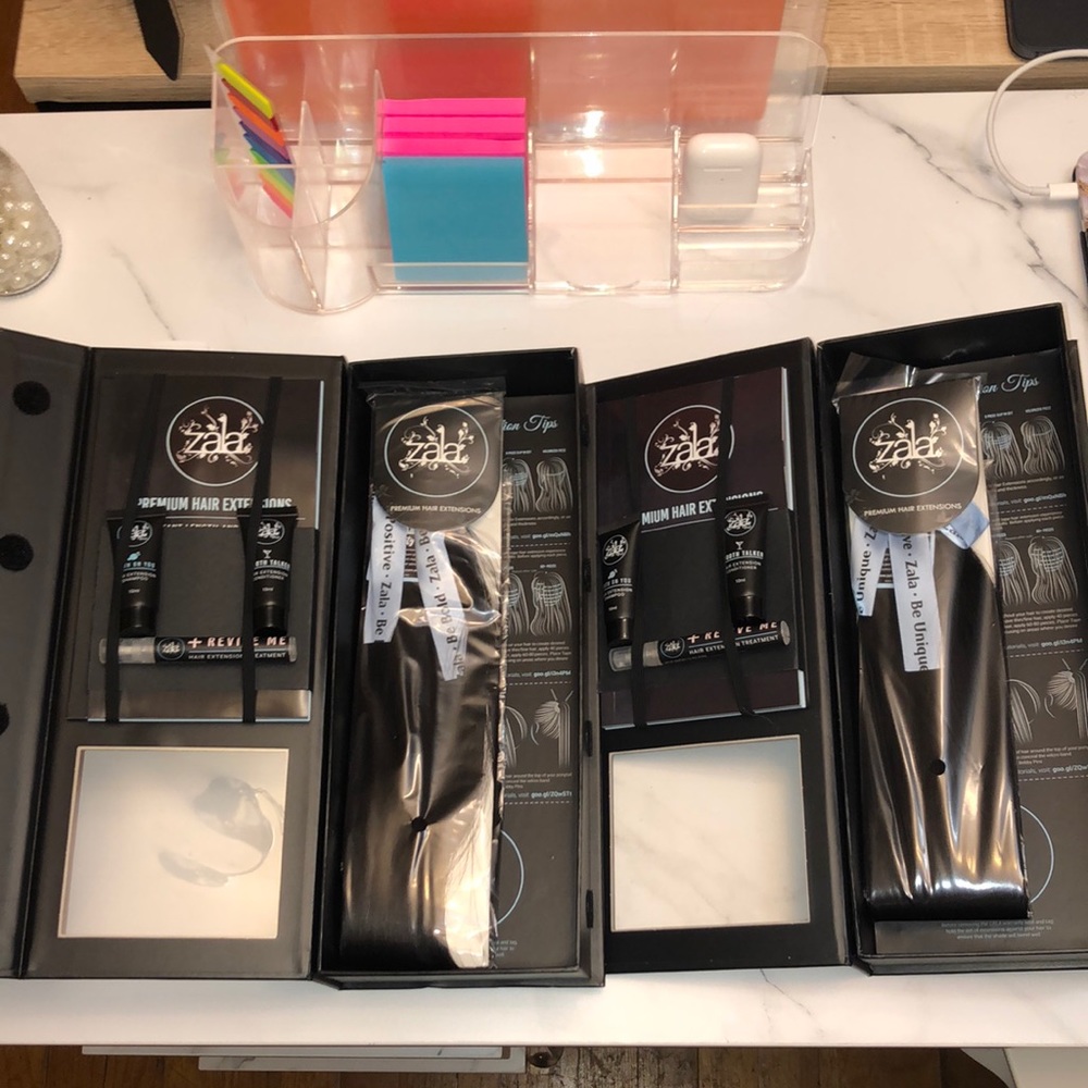 Color 1B off black Zala tape in hair extensions